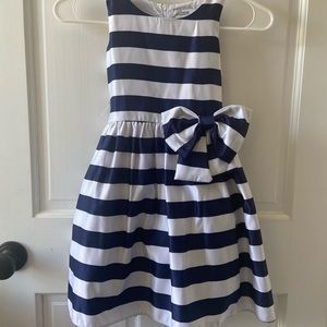 Girls blue and white stripe dress
